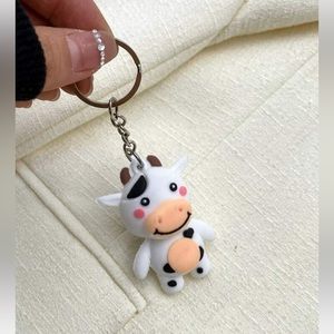 NIP CARTOON COW BAG CHARM OR KEYCHAIN